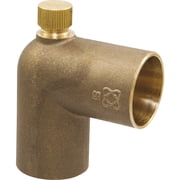 Elkhart Products 90 Degree Drain Elbow Copper Pipe Fitting - Includes Drain Cap - 3/4