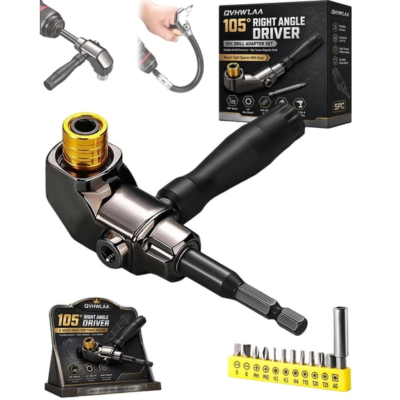 90 Degree Drill Adapter Attachment, 105 Degree Right Angle Driver ...