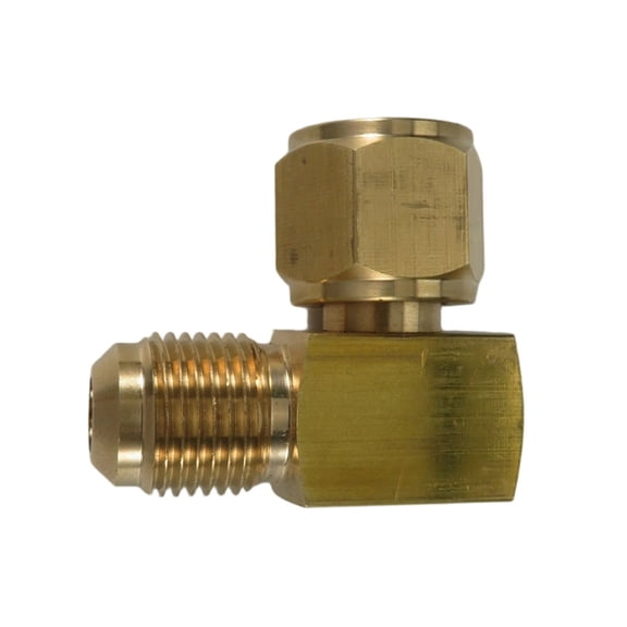 90 Degree Elbow Fitting 3/8 Female to 3/8 Male Brass Adapter for Plumbing Installation, Hose Routing, Tight Spaces, Line Redirection