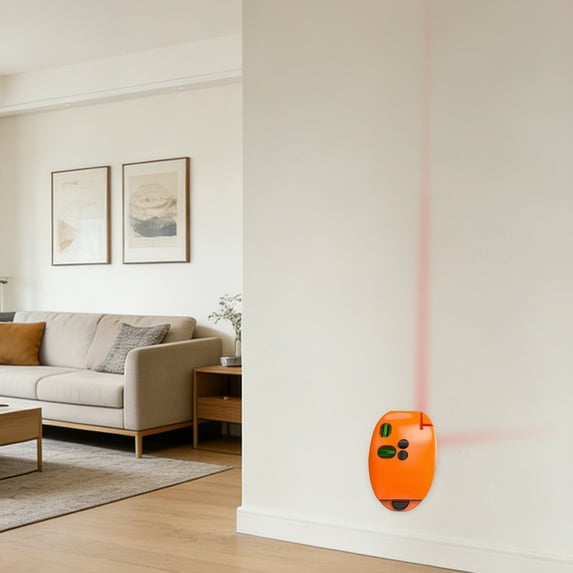 90 Degree Electronic Red Light Scale Red Light Level, Self-leveling Parallel Line Parallel Line Suitable for Construction Portable (Orange)