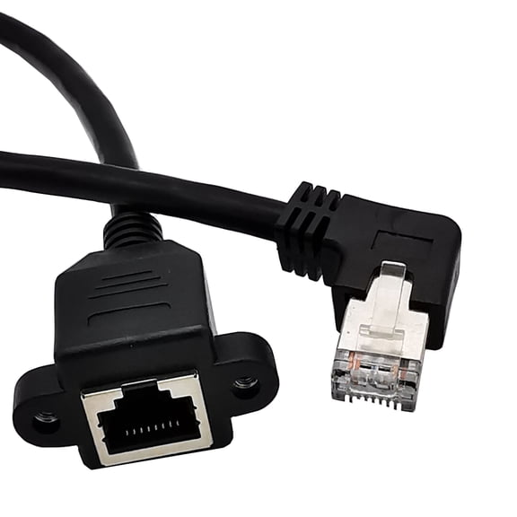 RJ45 Ethernet Extension Cable with Space Saving 90Degree Designing Cord Left/Right/Up/Down Elbowed Line