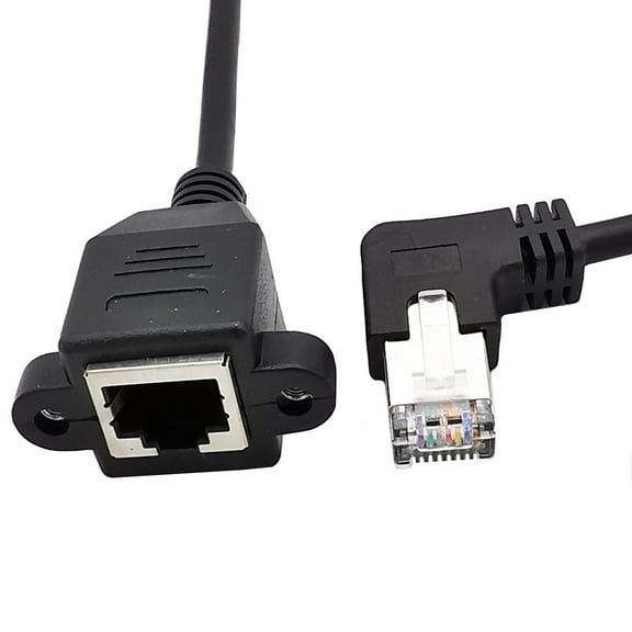 90 Degree Ethernet Cable Left/Right/Up/Down Bend Line Space Efficient Networking Cord for Seamlessly Office Connection