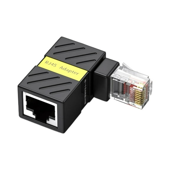 90 Degree Ethernet Extenders RJ45 Male to Female Adapters for Cat6 Cables