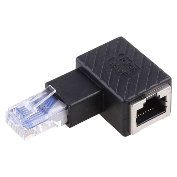 90 Degree Ethernet LAN RJ45 Male to Female Right/ Left / Up / Down/ Cat5 / Cat5e / Cat6 Extender Adapter