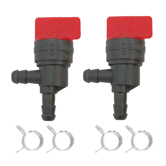 90 Degree Fuel Shut Off Valve 698181 1/4" ID Fuelline, fit 494539 698180 692586 96193GS Tecumseh 32961 35857 BS Engine, 2-Pack