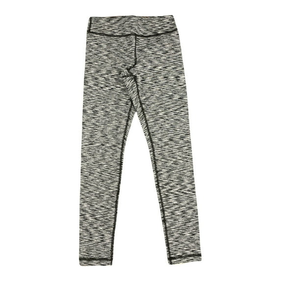 90 Degree Girls Fleece-Lined Space Dye Printed Leggings (Black Shades Space Dye, S (7/8))