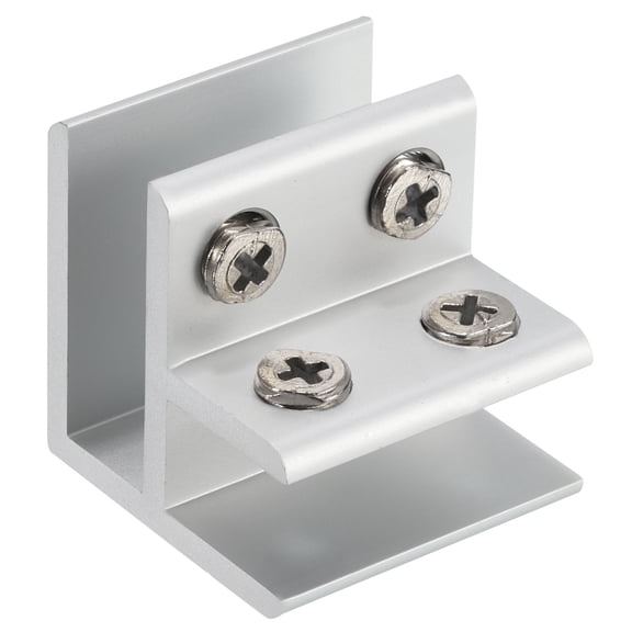 90 Degree Glass Clamp, 1 Pack for 10-12mm Thickness Adjustable Double Side Glass Shelf Support, Silver Tone
