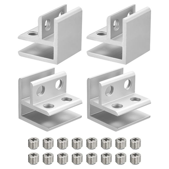 90 Degree Glass Clamp, 4 Pack for 6-10mm Aluminum Alloy Double Side Glass Holder