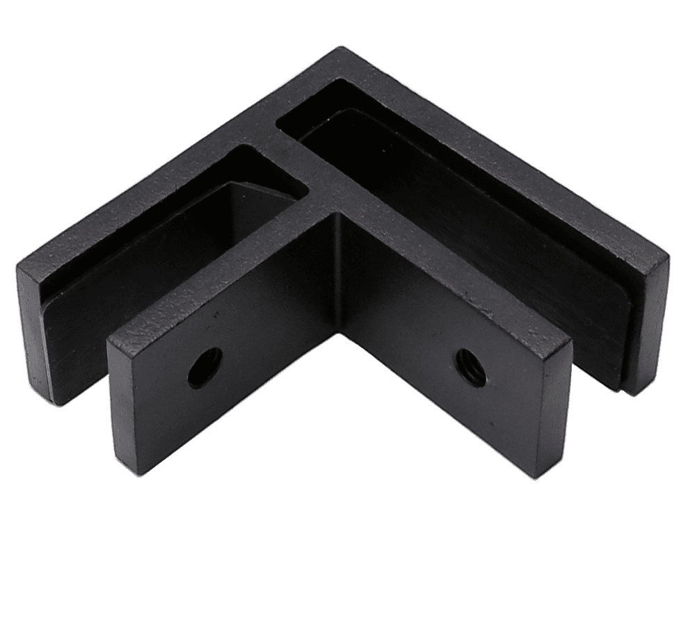 90 Degree Glass to Glass Stainless Steel Bracing Clamp, Bracket, Stiffener for 1/2" and 3/8