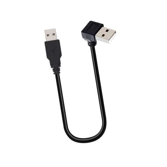 90 Degree L Shape USB2.0 Male to Male Cable 25cm Data Transfer Cord ...