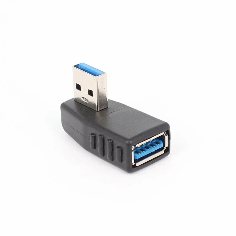 90 Degree Left Right Angled USB 3.0 A Male To Female Adapter Connector ...
