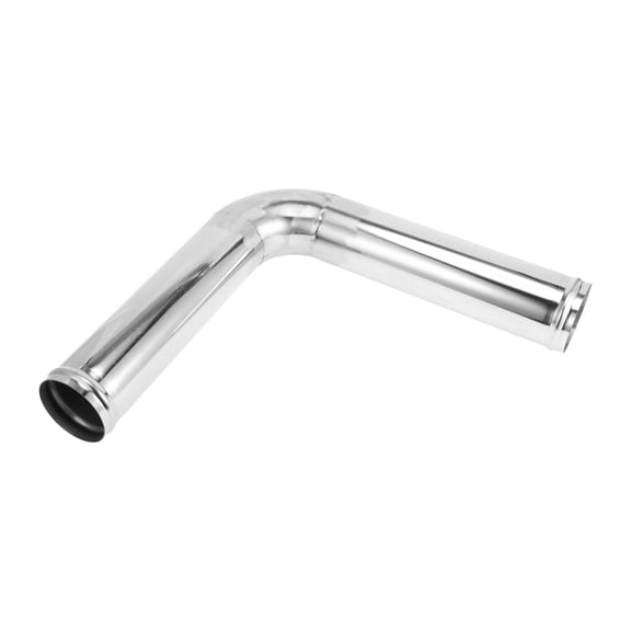 90 Degree Mandrel Exhaust Tube with Bead Roll DIY Custom Modified Exhaust Pipe Tubing Piping 2.5" OD 11.81" Length T304 Stainless Steel Silver Tone