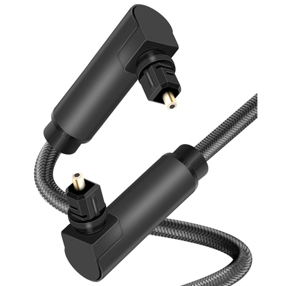 90 Degree Optical Audio Cable, Right Angle for Toslink Cable, Digital Fibre Optic Cable for Soundbar, TV, Home Theater