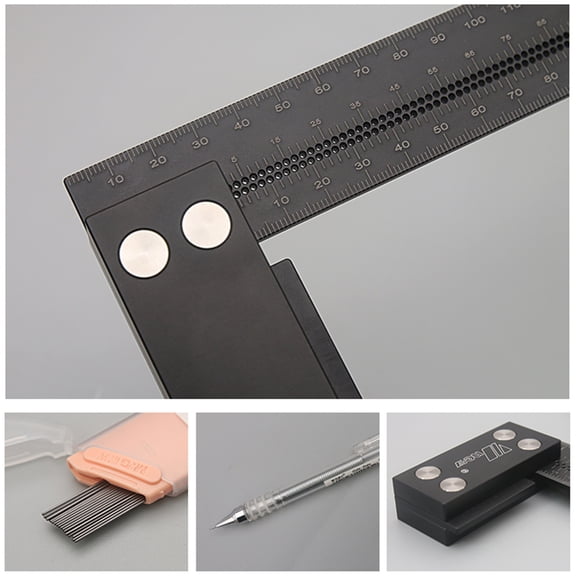 90 Degree Parallel Line Marker Gauge Carpenter Square Layout Tool Ruler Woodworking Tools Meter Angle-Finder