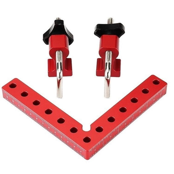 90 Degree Positioning Square, 5.5"x5.5" Aluminum Alloy Right Angle Clamp Corner Jig for Woodworking Frames, Boxes & Cabinets