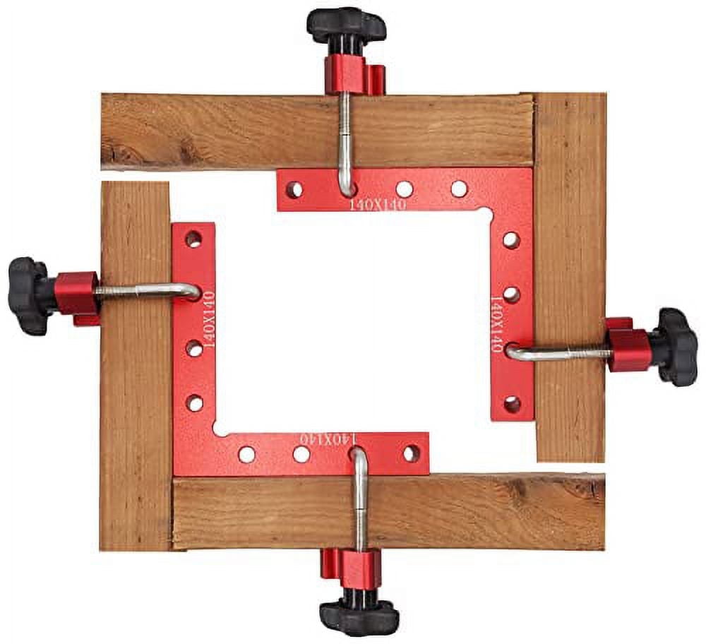 90 Degree Positioning Squares with 4 Clamps, 5.5" x 5.5" Sturdy Aluminum Alloy L-Type Right Angle Corner Clamp for Picture Frame Box, Cabinets, Drawers, Woodworking or Welding