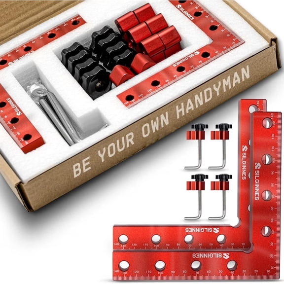 Silginnes 90 Degree Positioning Squares 2 Pack 5.5 Inch Aluminum Woodworking Clamping Tool