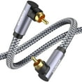 90 Degree RCA Cable 10ft/3M,RCA Subwoofer Cable Dual Shielded Right