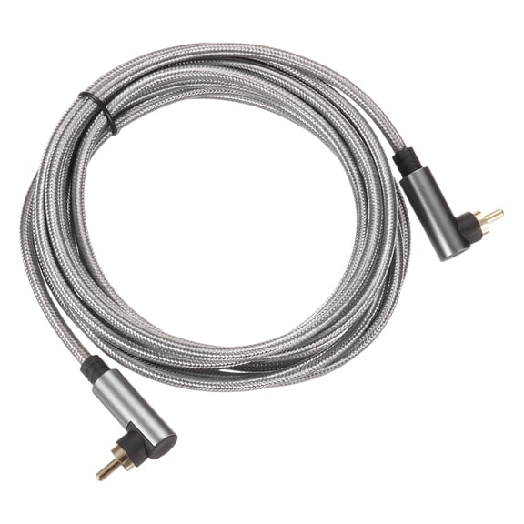 90 Degree RCA Cable 16ft, RCA to RCA Right Subwoofer Cable Digital Coaxial Stereo Audio Cord