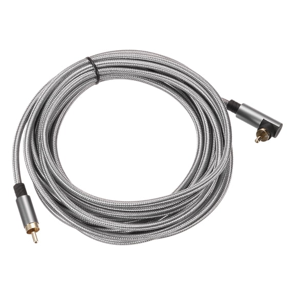 90 Degree RCA Cable 16ft, RCA to RCA Subwoofer Cable Dual Shielded Stereo Audio Cord