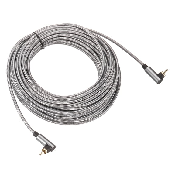 90 Degree RCA Cable 49ft, RCA to RCA Right Subwoofer Cable Digital Coaxial Stereo Audio Cord