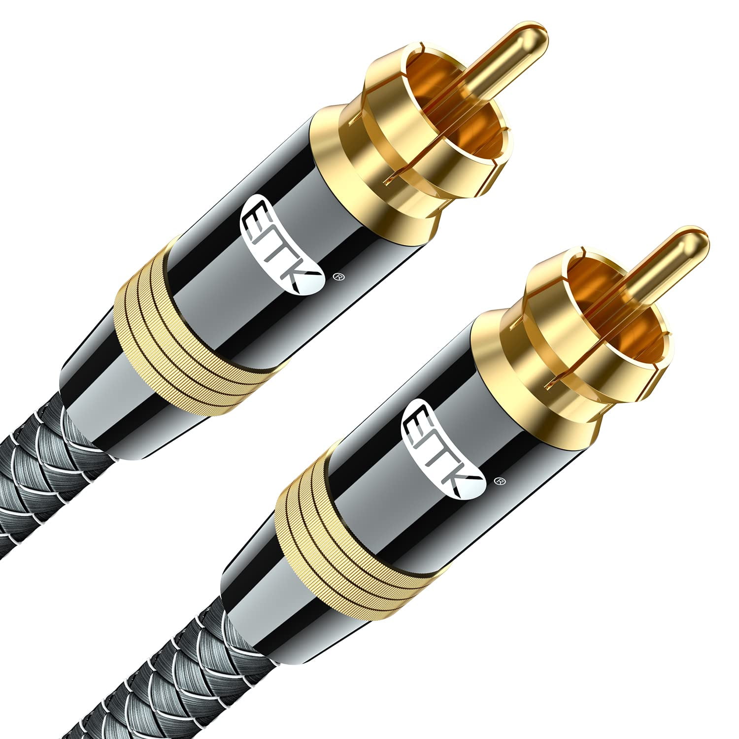 90 Degree RCA Cable, Male to Male Subwoofer Cable Right Angle Digital
