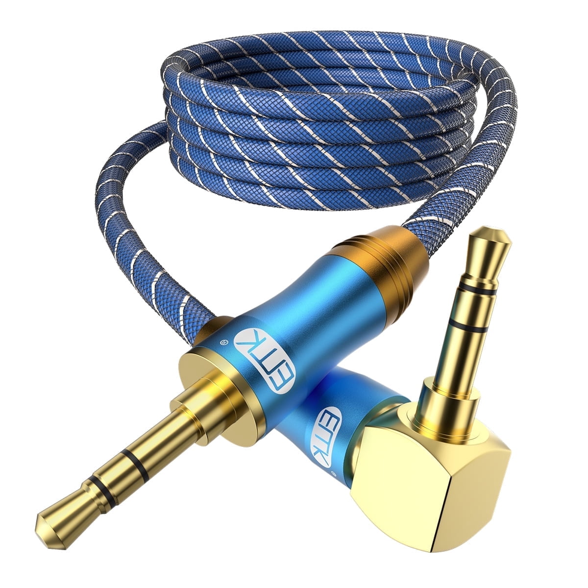 EMK 90 Degree Aux Cable, 3.5mm Audio Stereo Cord for Car, Speaker ...
