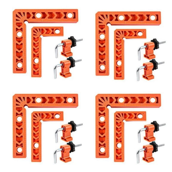 90 Degree Right Angle Auxiliary Positioner 4Inch Woodworking Tool Plastic Square Square Holder, 3Inch 4Inch, 16PCS