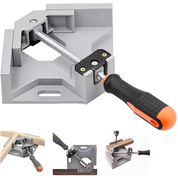 90 Degree Right Angle Clamp, Right Angle Welding Clamps 90 Degree Angle Clamp Woodworking Frame Clip, Carpenter Welding Tool (Angle Adjustable Vise Jaw)
