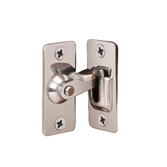 90 Degree Right Angle Door Lock Buckle Safety Door Lock Bolt, 1PC Stainless Steel Door Latch for Wooden Fences, Safety Sliding Door Latch
