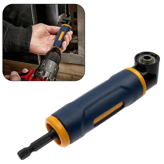90 Degree Right Angle Drill Adaptor, Extension Socket Attachment Tool For Electric Drill Screwdriver Hand Wrenchs, 1/4" Hex Shank Corner Adapter with Handle