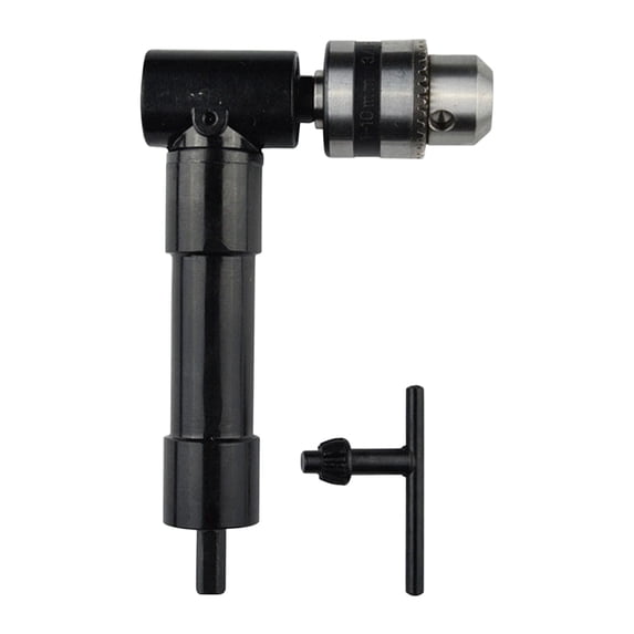 90 Degree Right Angle Drill Attachment, Qiopertar Under $5 90-degree Right-angle Drill Three-jaw Chuck Corner Device Multi-function Multi-purpose Alloy Right-angle Corner Device