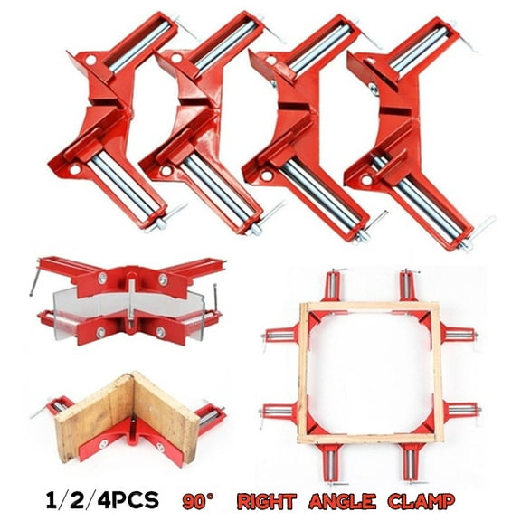90 Degree Right Angle Toggle Clamp, Metal Spring Corner Holding Clamp, 1/2/4 Pcs Adjustable Woodworking Clamp Tool For Picture Frame, Glass And Non-Metal DIY Craft Fixing,1pcs