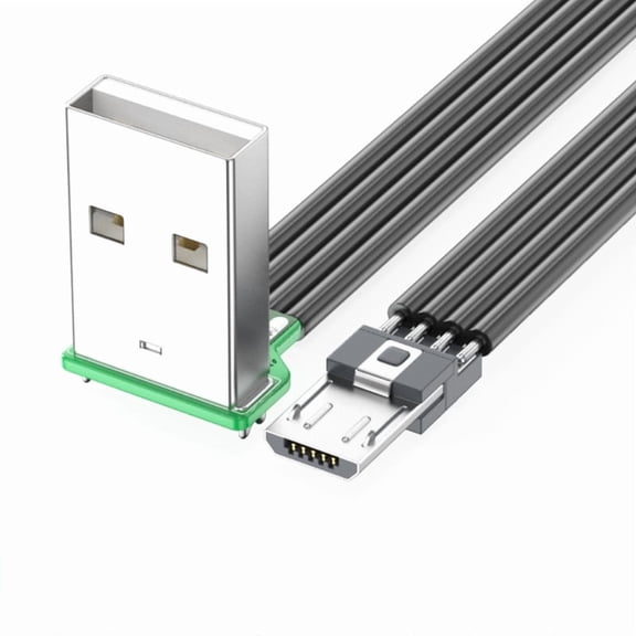 90 Degree Right Angle USB to Micro USB Data Cable Charging Cord for Tablet Phones Charging and Syncing In Tight Space