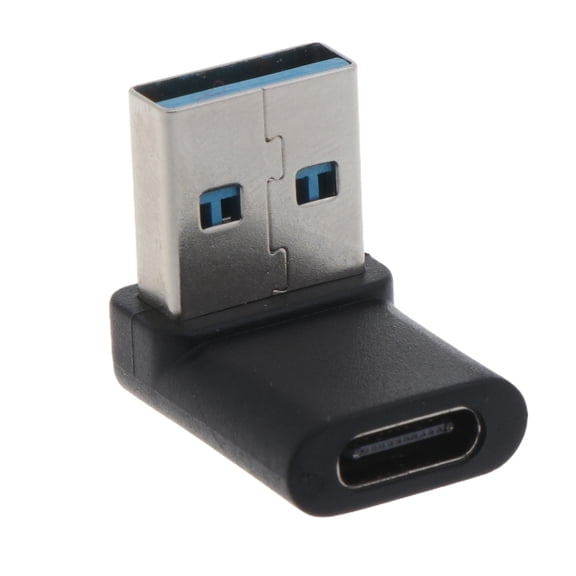 90 Degree Right Angled USB C Female to USB 3.0 Male Adapter For Laptop Charger Cable Adapter Data Charging 10Gbps