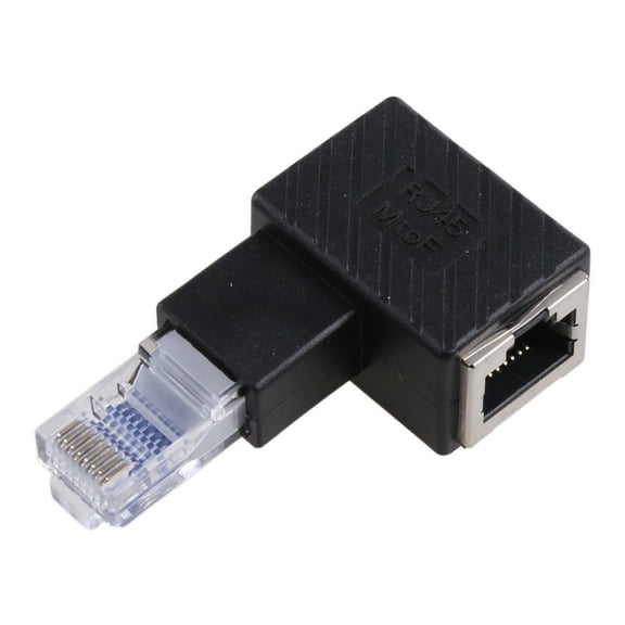 90 Degree Right Left Up Down Angle RJ45 Male to Female for Cat 5 / 6 Ethernet LAN Extension Adapter