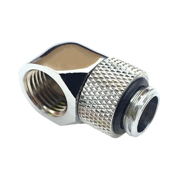 90 Degree Rotating PC Water Cooling Elbow Adapters High Pressure Resistant Metal Fitting For Tight Space