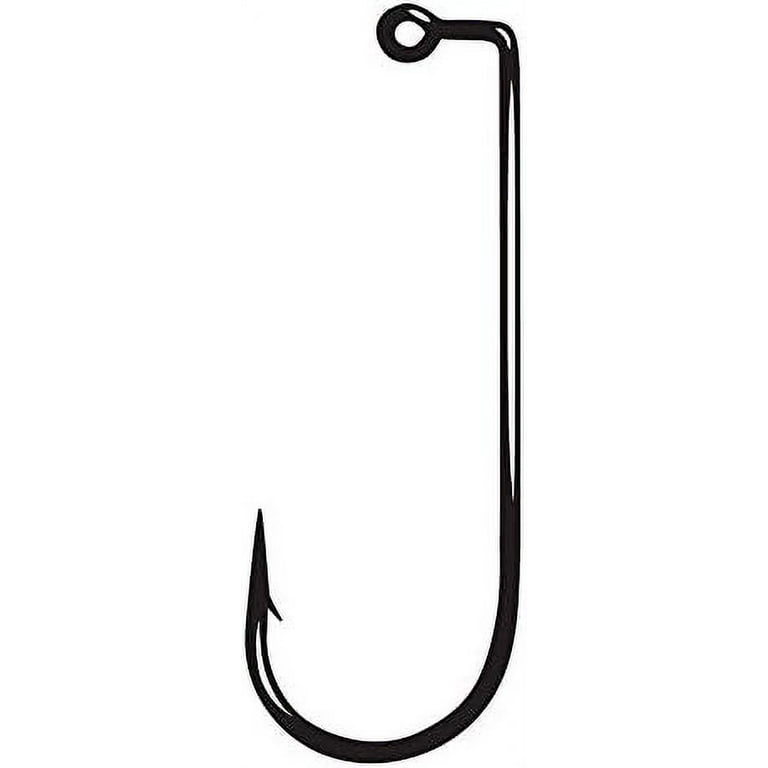 90 Degree Round Bend Heavy Wire Jig Hook-Pack Of 25 (Black, 3/0) 