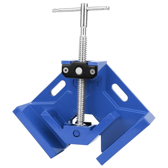 90 Degree T-Handle Vice for Woodworking, Quick Fixture, Blue Right Angle Clamp