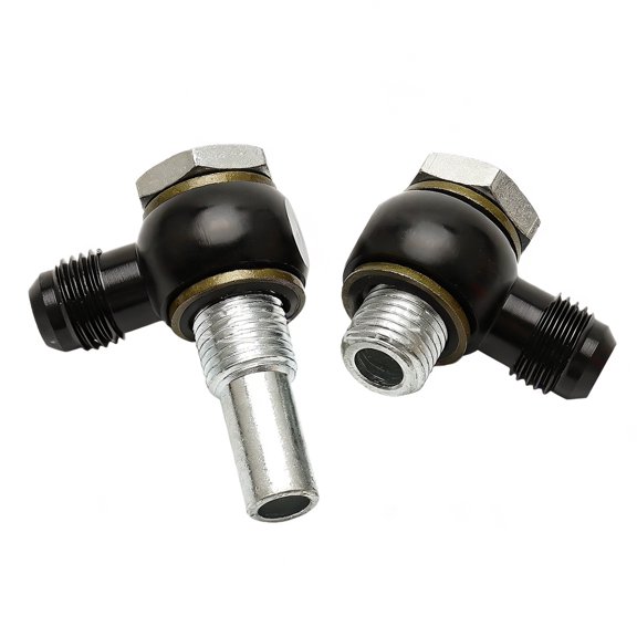 Angled Transmission Oil Line Fitting Pair 90 Degree 1/4 NPSM to 6AN Adapter Set for Oil Line Upgrade, Routing Work, and Fitment Check