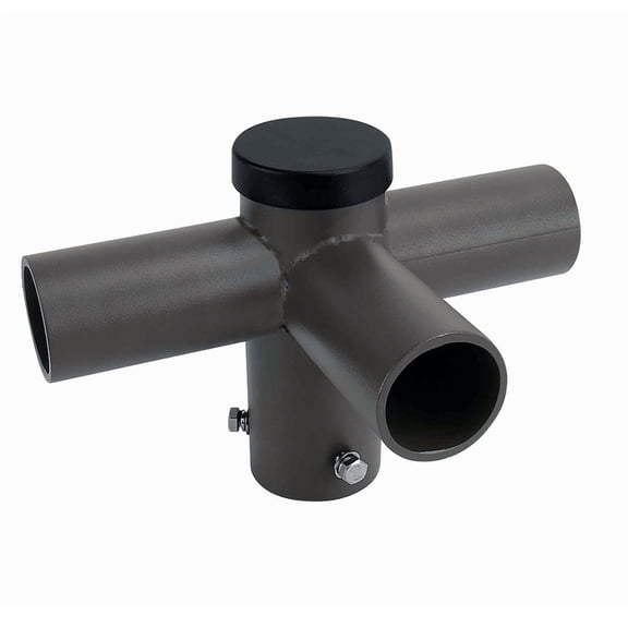 90 Degree Triple Pole Mount Bracket,2.38 Inch Horizontal Arm Tenon Adapter