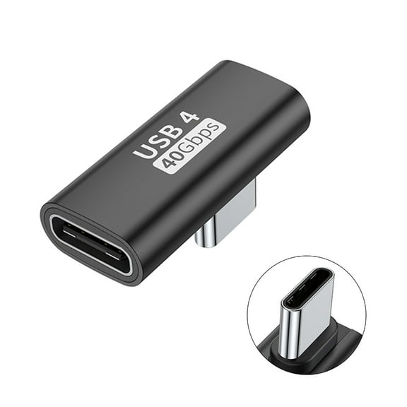 90 Degree Type C Female to USB C Male Adapter Converter Extender 40Gbps Data Sync 100W Charging Adapter for Laptop Phone