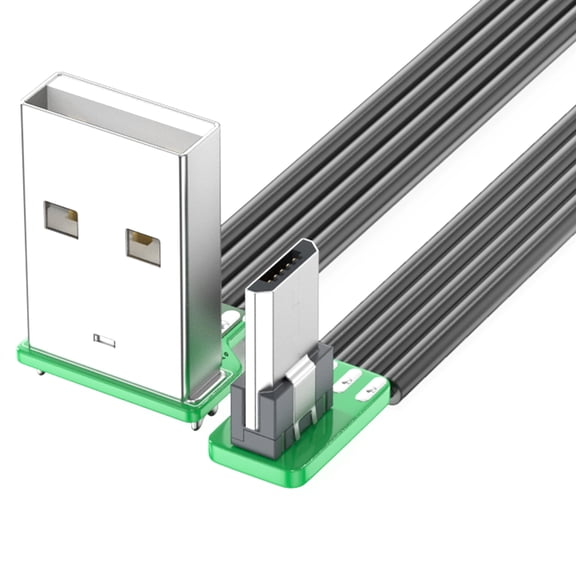 90 Degree USB 2.0 to Microed USB Elbow Cable for Smartphones Tablets and More Supports Fast Charging and Data Transfer