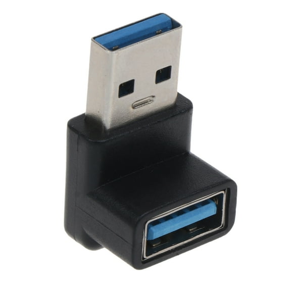 90 Degree USB 3.0 Coupler USB Female to Male Adapter Gender Changer Cable Extension Connector 1 PC