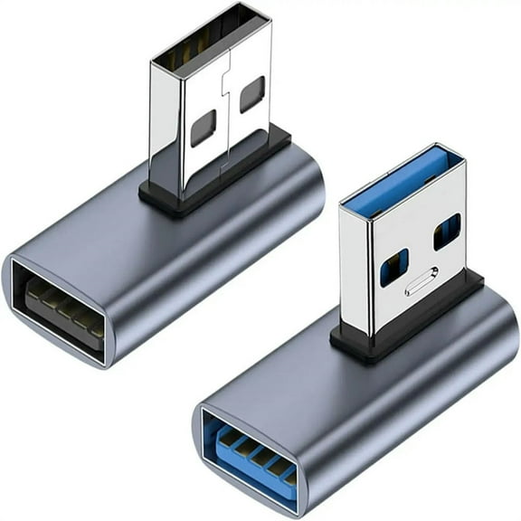 90 Degree USB 3.1 Adapter 2 Pack, Left Right Angle USB A Male to Female Converter Extender PC, Laptop, USB A