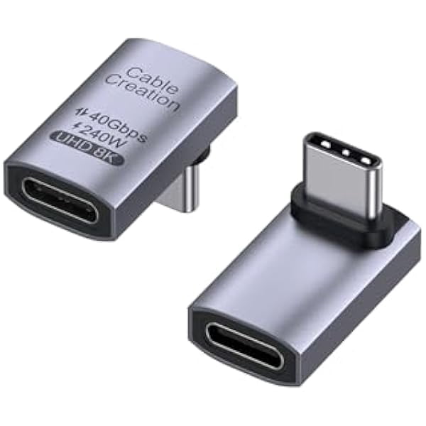 90 Degree USB C Adapter 2 Pack, Right Angle USB C Male to Female ...
