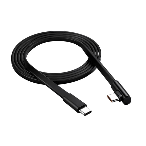90 Degree USB C to USB C Charging Cable, Flat Type-C Male to Male Data Sync Cord for Phones,Laptops During Use