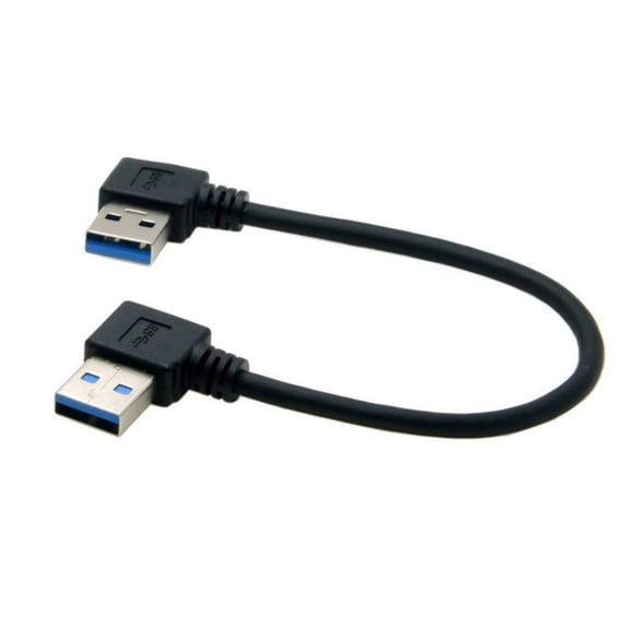 90 Degree USB3.0 Male to Male Extension Cable Cord for Tight Space and Preventing Cable Damage