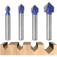 90 Degree VSlot Router Bits 1/4" Shank VCut Router Bits Set 4