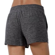 90 Degree Women's Super Soft Drawstring Lounge Shorts W/ Pockets (Heather Charcoal, XXL)
